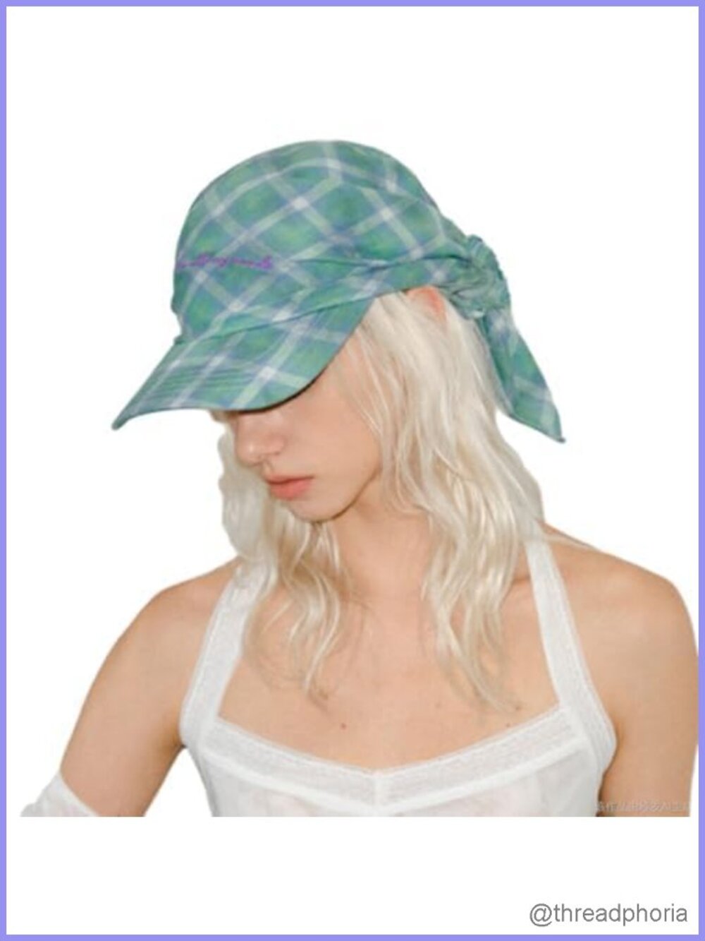 Y2K Plaid Bandana Baseball Cap Women's Adjustable Checkered Hat Streetwear